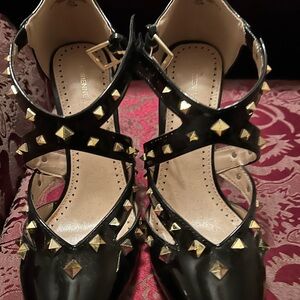 Studded Black Heels